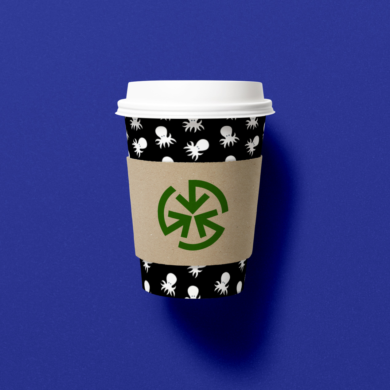 recycled symbol on coffee